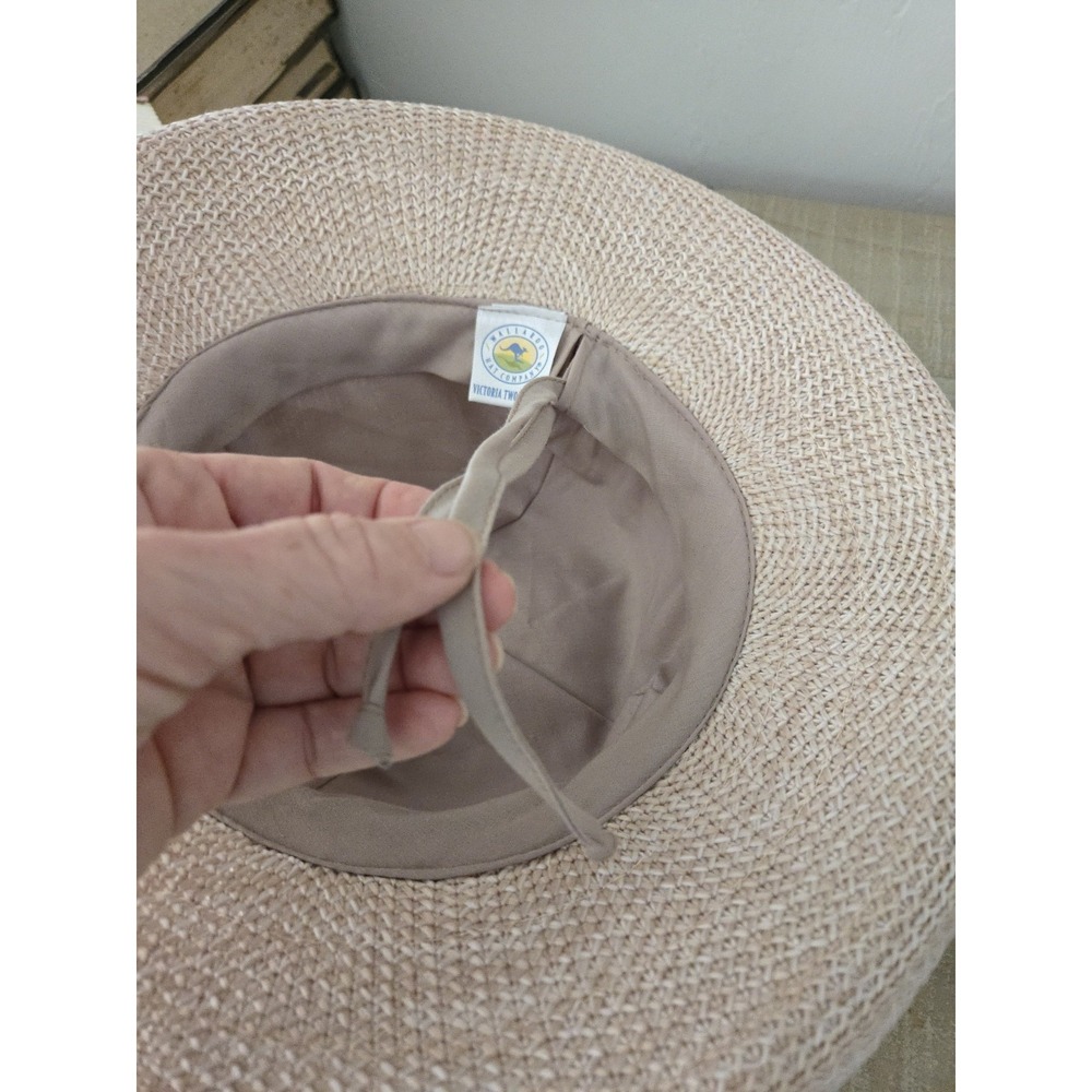 WALLAROO Victoria Brim Sun Hat Adjustable Drawstring Two Tone Beige Lightweight - Picture 7 of 8